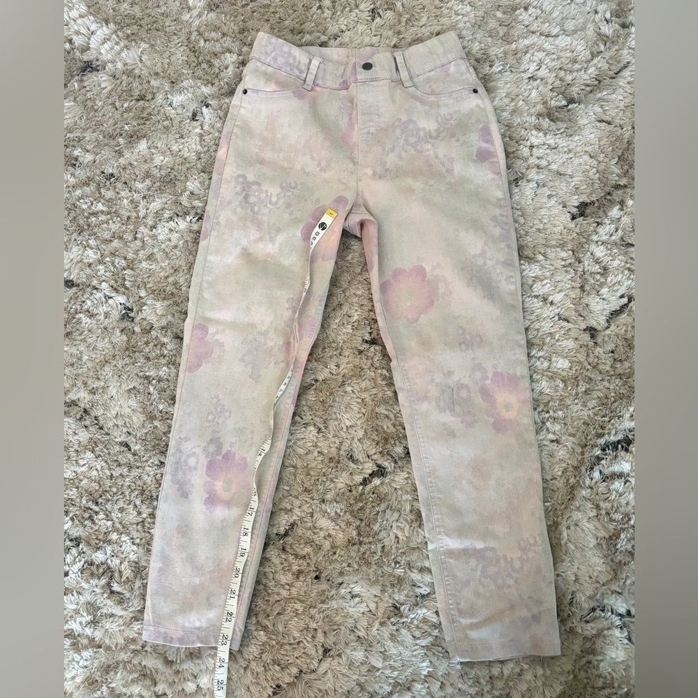 Women's Floral-Print Ultra Soft Denim High-Waist Capri Leggings Size Small - Picture 4 of 8